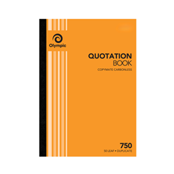 OLYMPIC CARBONLESS QUOTE BOOK 750 Dup 50Leaf A4 210x297mm